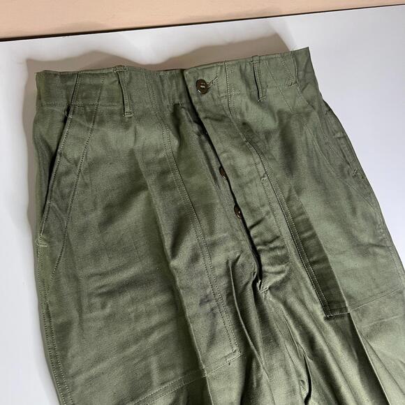 Vintage US Army OG-107 Baker Pants 60s Vietnam Era Military Fatigue Trousers Med - Picture 9 of 10